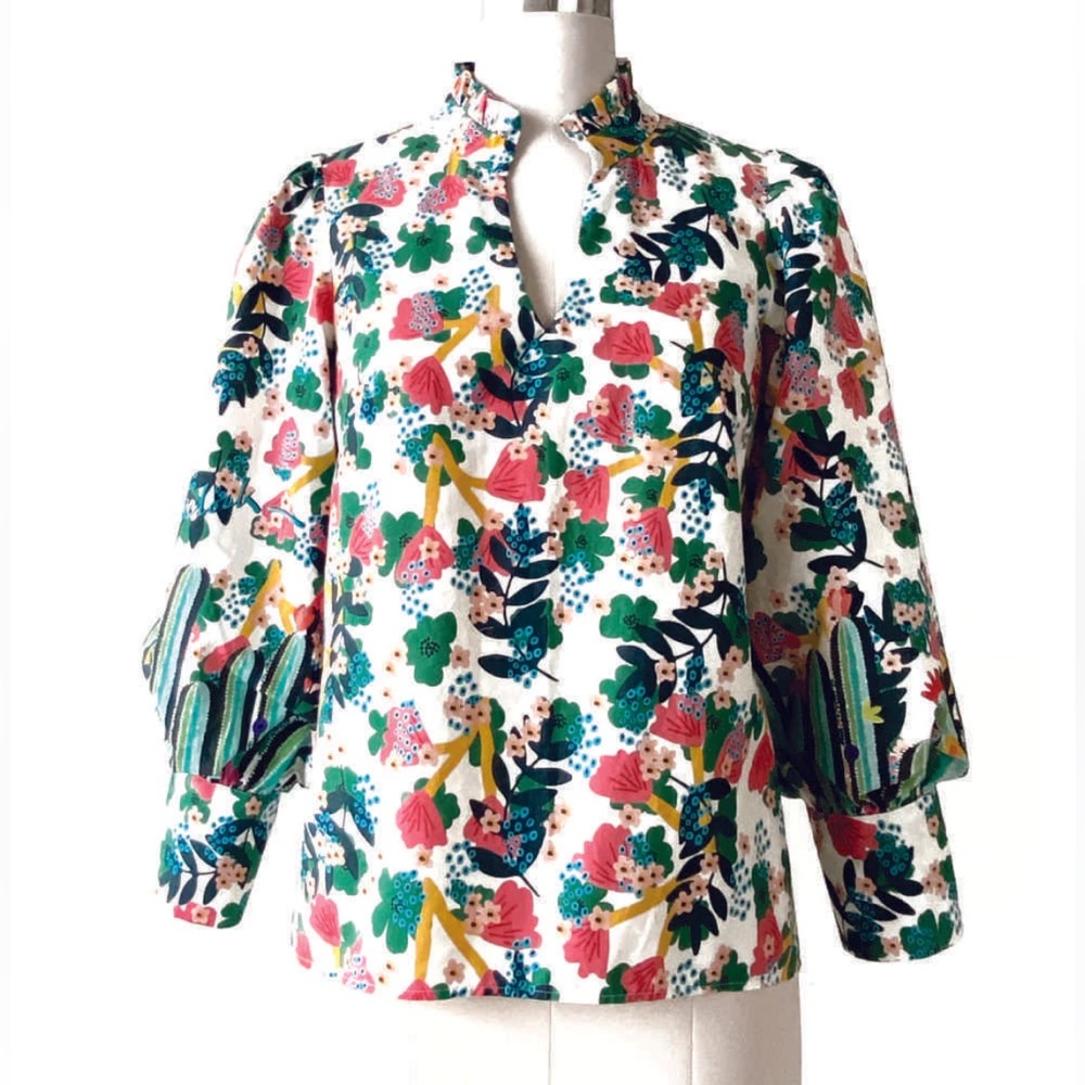Emily Lovelock Hailey Floral Print Blouse
